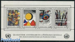 United Nations, Geneva 1986 WFUNA 40th Anniversary S/s, Mint NH, Performance Art - Music - Art - Modern Art (1850-pres.. - Musik