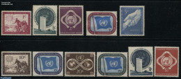 United Nations, New York 1951 Definitives 11v, Mint NH, History - Flags - U.P.U. - U.P.U.