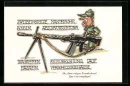 Künstler-AK Oh, Diese Ewigen Fremdwörter! - Schweizer Soldat  - Other & Unclassified