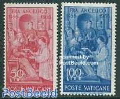 Vatican 1955 Fra Angelico 2v, Mint NH, Religion - Religion - Neufs