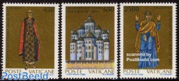 Vatican 1988 Kiev Christianisation 3v, Mint NH, Religion - Churches, Temples, Mosques, Synagogues - Religion - Neufs