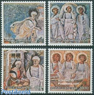 Vatican 1990 Caritas 4v, Mint NH, Religion - Religion - Art - Mosaics - Nuevos