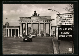 AK Berlin, Brandenburger Tor, Grenze  - Douane