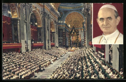 AK Roma, S. Pietro, Concilio Ecumenico Vaticano II A. D. 1962-1964, Papst Paul VI.  - Popes
