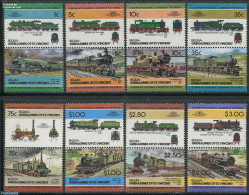 Saint Vincent & The Grenadines 1984 Bequia, Locomotives 8x2v [:], Mint NH, Transport - Railways - Eisenbahnen