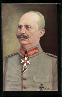 Künstler-AK Portrait Von Erich Ludendorff In Uniform Im Halbprofil  - Historische Figuren