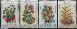 Saint Vincent 1985 Flowers & Fruits 4v, Mint NH, Nature - Flowers & Plants - Fruit - Obst & Früchte