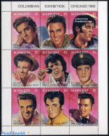 Saint Vincent 1992 Elvis Presley 9v M/s, World Columbian Stamp Expo, Mint NH, Performance Art - Elvis Presley - Music .. - Elvis Presley