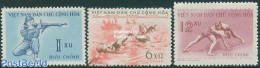 Vietnam 1959 Sports 3v, Mint NH, Sport - Boxing - Shooting Sports - Sport (other And Mixed) - Swimming - Boxing