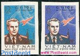 Vietnam 1961 Space Flight 2v Imperforated, Mint NH, Transport - Space Exploration - Sonstige & Ohne Zuordnung