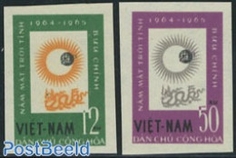 Vietnam 1964 Quiet Sun Year 2v Imperforated, Mint NH, Science - Transport - Astronomy - Space Exploration - Astrology