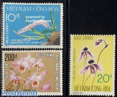 Vietnam, South 1974 Orchids 3v, Mint NH, Nature - Flowers & Plants - Orchids - Autres & Non Classés