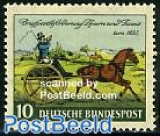 Germany, Federal Republic 1952 Thurn & Taxis Stamp Centenary 1v, Mint NH, Nature - Transport - Horses - 100 Years Stam.. - Ongebruikt