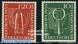 Germany, Federal Republic 1955 Westropa Stamp Exposition 2v, Mint NH, History - Europa Hang-on Issues - Ungebraucht