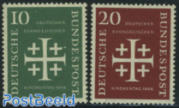 Germany, Federal Republic 1956 Evangelic Day 2v, Mint NH, Religion - Religion - Nuevos