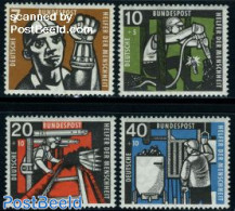 Germany, Federal Republic 1957 Welfare, Mining 4v, Mint NH, Science - Mining - Unused Stamps