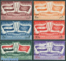 Yemen, Arab Republic 1959 United Arab Union 6v, Mint NH, History - Flags - Other & Unclassified