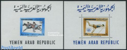 Yemen, Arab Republic 1964 Sports 2 S/s, Mint NH, Nature - Sport - Horses - Athletics - Olympic Games - Sport (other An.. - Leichtathletik