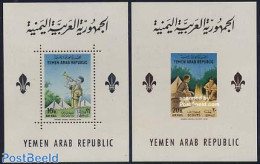 Yemen, Arab Republic 1964 Scouting 2 S/s (perforated & Imperforated), Mint NH, Sport - Scouting - Other & Unclassified