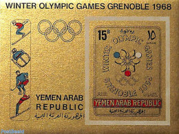 Yemen, Arab Republic 1967 Olympic Winter Games S/s Imperforated, Mint NH, Sport - Olympic Winter Games - Other & Unclassified