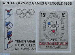 Yemen, Arab Republic 1967 Olympic Winter Games S/s Imperforated, Mint NH, Sport - Olympic Winter Games - Other & Unclassified