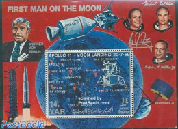 Yemen, Arab Republic 1969 Apollo 11 S/s, Mint NH, Transport - Space Exploration - Sonstige & Ohne Zuordnung