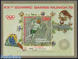 Yemen, Arab Republic 1971 Medieval Sports S/s Imperforated, Mint NH, Sport - Olympic Games - Swimming - Schwimmen