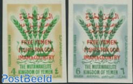 Yemen, Kingdom 1963 Freedom From Hunger 2v Imperforated, Mint NH, Health - Various - Freedom From Hunger 1963 - Agricu.. - Tegen De Honger