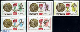 Yemen, Kingdom 1968 Olympic Winners 5v Imperforated, Mint NH, Sport - Athletics - Olympic Games - Shooting Sports - Sw.. - Atletismo