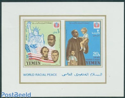 Yemen, Kingdom 1968 World Peace S/s, Mint NH, History - American Presidents - Anti Racism - Nobel Prize Winners - Unclassified