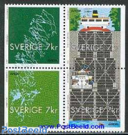 Sweden 2001 Europa 4v [+], Mint NH, History - Nature - Transport - Various - Europa (cept) - Water, Dams & Falls - Shi.. - Ongebruikt
