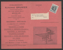 Pub Machines à Coudre, … GRUWIER Affr. PREO Houyoux 5c 1928 Pour MONS. - Typografisch 1922-31 (Houyoux)