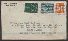Pays-Bas - L. Avion Affr. 82 1/2c Flam ROTTERDAM /15 IX 1945 Pour PORTO ALEGRE BRASIL - Briefe U. Dokumente