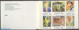 Sweden 1988 Artists 6v In Booklet, Mint NH, Nature - Various - Cats - Dogs - Poultry - Stamp Booklets - Toys & Childre.. - Nuevos