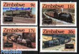 Zimbabwe 1985 Locomotives 4v, Mint NH, Transport - Railways - Treinen