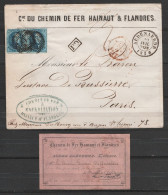RR ! L. Entête Cie Chemin De Fer Hainaut & Flandres Affr. N°11A (paire) P9 Càd AUDENAERDE /10 JUIL 1858 (une Des Premièr - 1858-1862 Medallones (9/12)