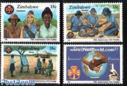 Zimbabwe 1987 Girl Guides 4v, Mint NH, Sport - Various - Scouting - Globes - Maps - Geography