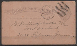 Canada Post Card 1c Càd MONTREAL /JY 2 1886 Pour PAPINEAU - 1860-1899 Regno Di Victoria