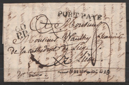 L. Datée 18 Août 1814 Signée De L'Evêque De Liège à PARIS Pour Chanoine De La Cathédrale De Liège - Griffe "PORT PAYE" + - 1794-1814 (French Period)
