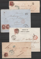Lot 17 Lettres Chemin De Fer Hainaut & Flandres De BRUXELLES, GAND Et MONS Pour PARIS - Affr.N°7;8;…12A - Entre 1852 Et  - 1858-1862 Medaglioni (9/12)