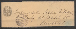 Suisse - Bande Journal 2c Càpt "CORMONDRECHE /21.VII.1890" Pour NEUCHÂTEL (au Dos : Càpt NEUCHÂTEL) - Lettres & Documents