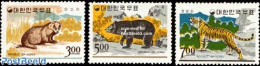 Korea, South 1966 Animals 3v, Mint NH, Nature - Animals (others & Mixed) - Bears - Cat Family - Korea (Zuid)