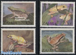 Zambia 1989 Frogs 4v, Mint NH, Nature - Frogs & Toads - Reptiles - Zambia (1965-...)