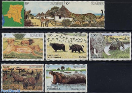 Congo Dem. Republic, (zaire) 1982 Virunga Park 7v, Mint NH, Nature - Animals (others & Mixed) - Cat Family - Elephants.. - Nature