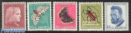 Switzerland 1953 Pro Juventute 5v, Mint NH, Nature - Butterflies - Insects - Art - Paintings - Self Portraits - Unused Stamps