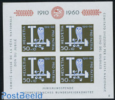 Switzerland 1960 Pro Patria S/s, Mint NH, Nature - Birds - Owls - Ungebraucht