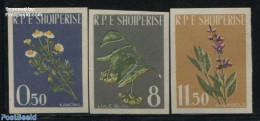 Albania 1962 Flowers 3v Imperforated, Mint NH, Health - Nature - Health - Flowers & Plants - Albanie