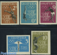 Albania 1964 Olympic Games Tokyo 5v Imperforated, Mint NH, Sport - Athletics - Olympic Games - Atletica