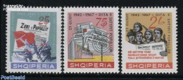 Albania 1967 Press 3v, Mint NH, History - Newspapers & Journalism - Albanië
