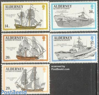 Alderney 1990 Ships 5v, Mint NH, Transport - Ships And Boats - Barche